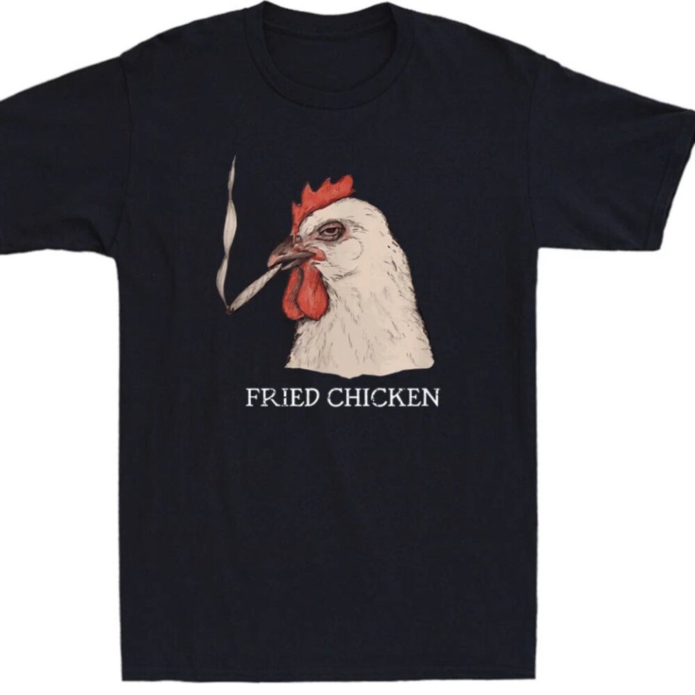 Fried Chicken Smoking Chicken T-Shirt Humor Unisex